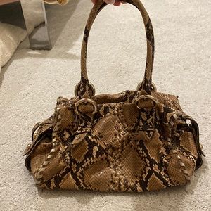 Francesco Biasia Python Bag Double Handle Zip Top